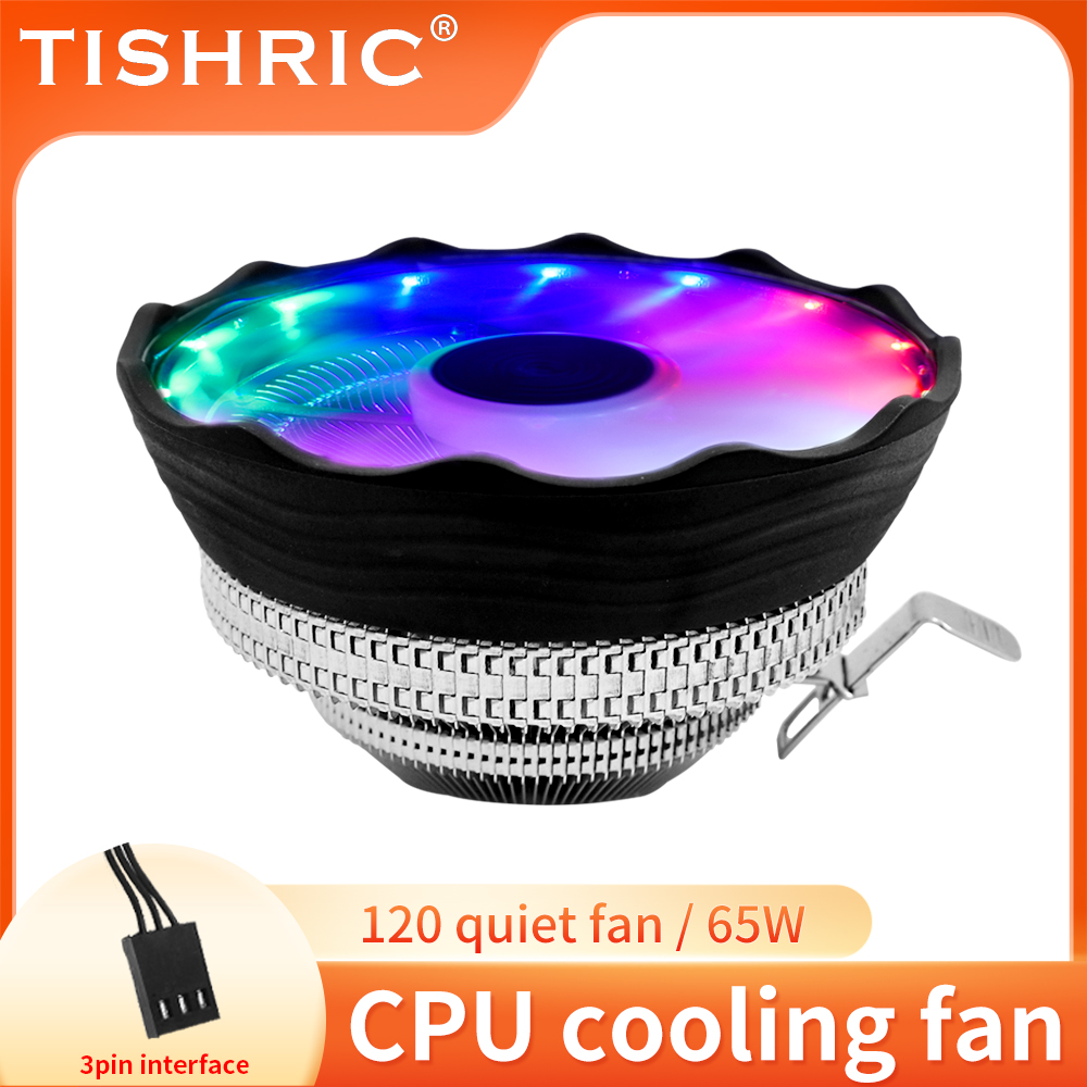 Cpu Heatsink - TISHRIC CPU-koelerventilator RGB PWM 3-pins computerkastventilator